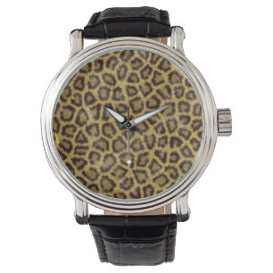 Leopard-Pelz Armbanduhr