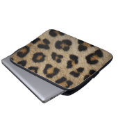 Leopard-Pelz-Beschaffenheits-Muster Laptopschutzhülle (Vorne Knopf)