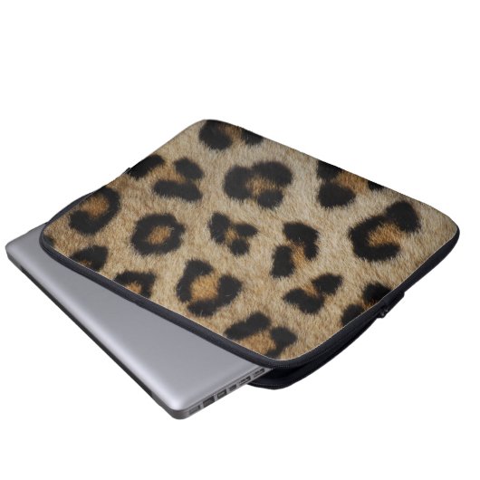 Leopard-Pelz-Beschaffenheits-Muster Laptopschutzhülle (Vorne Knopf)