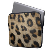 Leopard-Pelz-Beschaffenheits-Muster Laptopschutzhülle (Vorderseite Links)
