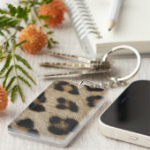 Leopard-Pelz-Beschaffenheits-Muster Schlüsselanhänger (Vorderseite rechts)