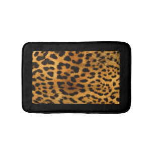 Leopard-Pelz-Blick Badematte