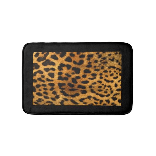 Leopard-Pelz-Blick Badematte (Vorderseite)