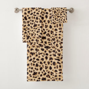 Leopard-Pelz-Muster Badhandtuch Set