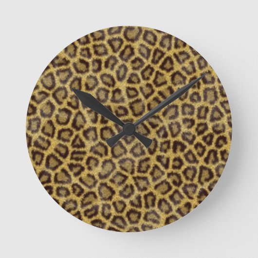 Leopard-Pelz Runde Wanduhr (Vorderseite)
