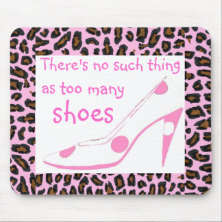 Leopard-Pelz und Designer-hoher Absatz ShoesPink Mousepad