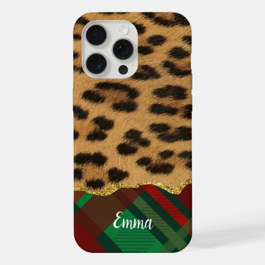Leopard Pelz und Urlaub Kariert iPhone Hülle (Rückseite)