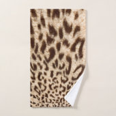 Leopard-Pelzdesign mit Namen Badhandtuch Set (Handtuch)