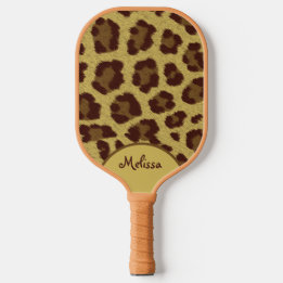 Leopard-Pelzdruck mit Personalisierung Pickleball Schläger
