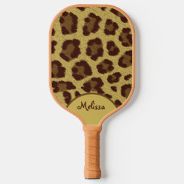 Leopard-Pelzdruck mit Personalisierung Pickleball Schläger