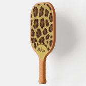 Leopard-Pelzdruck mit Personalisierung Pickleball Schläger (Links)