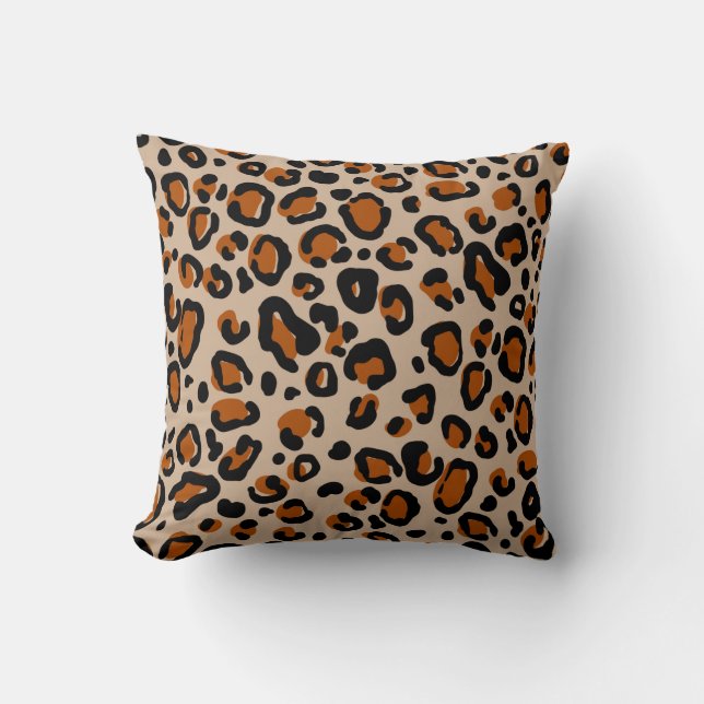 Leopard-Pelzmuster Kissen (Vorderseite)