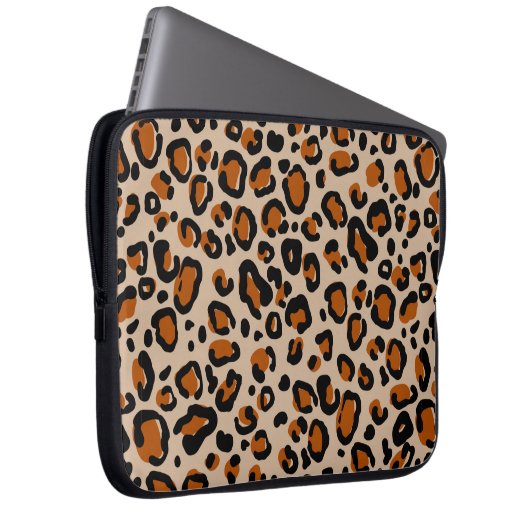 Leopard-Pelzmuster Laptopschutzhülle (Vorne Rechts)