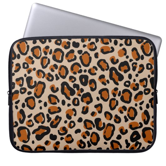 Leopard-Pelzmuster Laptopschutzhülle (Vorderseite)