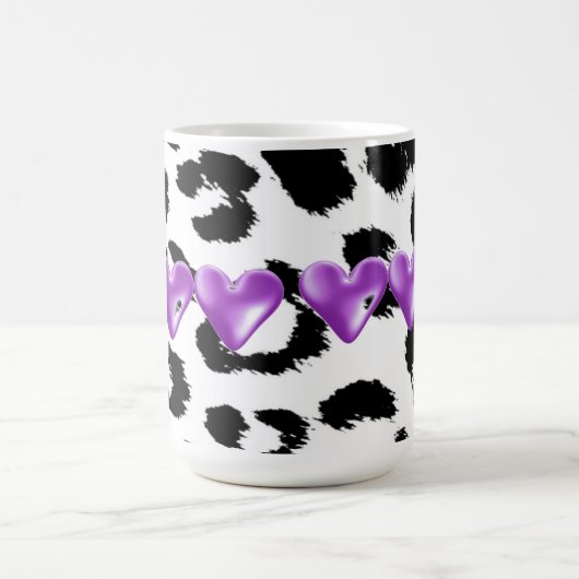 Leopard-Pelzmuster mit Herz Kaffeetasse (Mittel)