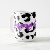 Leopard-Pelzmuster mit Herz Kaffeetasse (Vorderseite Links)