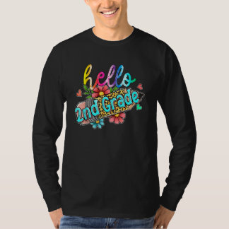 Leopard Pencil Hello 2nd Grade Back To School Kids T-Shirt
