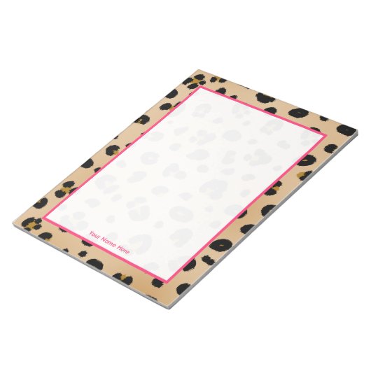 Leopard Personalisiert Notepad Notizblock (angewinkelt)