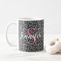 Leopard personalize Pink Monogramm & Name