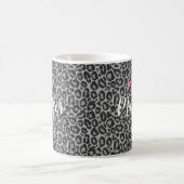 Leopard personalize Pink Monogramm & Name Kaffeetasse (Mittel)