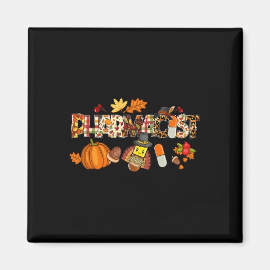 Leopard Pilgrim Hat Fall Erntedank G Magnet (Vorne)