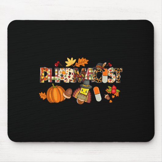 Leopard Pilgrim Hat Fall Erntedank G Mousepad (Vorne)