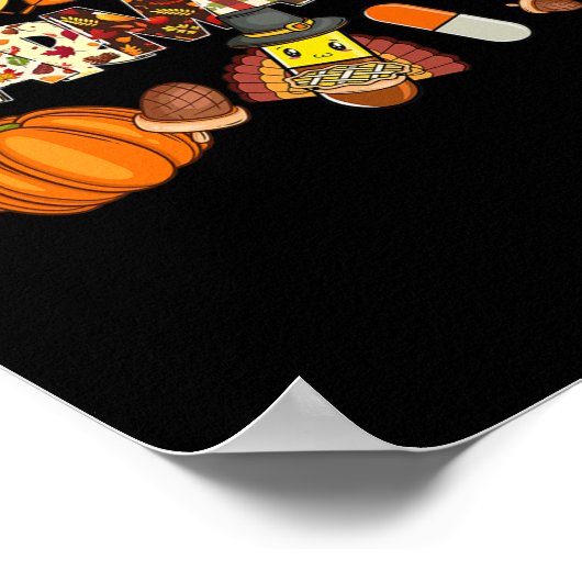 Leopard Pilgrim Hat Fall Erntedank G Poster (Ecke)