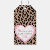 Leopard & Pink Babydusche Danke fürs Kommen Geschenkanhänger (Rückseite)