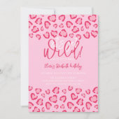Leopard Pink Birthday Stylish Animal Print Party Einladung (Vorderseite)