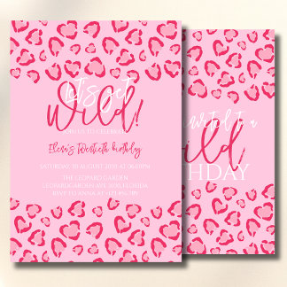 Leopard Pink Birthday Stylish Animal Print Party Einladung