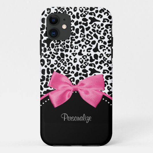 Leopard-Pink-Bogen Case-Mate iPhone Hülle (Rückseite)