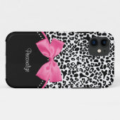Leopard-Pink-Bogen Case-Mate iPhone Hülle (Rückseite (Horizontal))