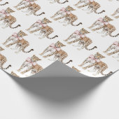 Leopard Pink Bow Birthday Geschenkpapier (Ecke)