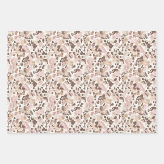 Leopard Pink Bow Birthday Geschenkpapier Set (Vorderseite 2)