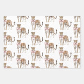 Leopard Pink Bow Birthday Geschenkpapier Set (Vorderseite)