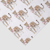 Leopard Pink Bow Birthday Seidenpapier (Ausschnitt)