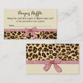 Leopard Pink Bow Girl Dusche Windelwanne Windelwan Begleitkarte (Vorne/Hinten)