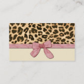 Leopard Pink Bow Girl Dusche Windelwanne Windelwan Begleitkarte (Rückseite)