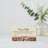 Leopard Pink Bow Girl Dusche Windelwanne Windelwan Begleitkarte (Stehend Vorderseite)