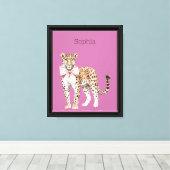 Leopard Pink Bow Hintergrund Leinwanddruck (Insitu (Holzboden))