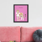 Leopard Pink Bow Hintergrund Leinwanddruck (Insitu (Wohnzimmer))