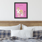 Leopard Pink Bow Hintergrund Leinwanddruck (Insitu (Schlafzimmer))