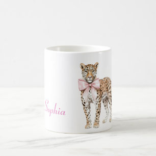 Leopard Pink Bow Kaffeetasse