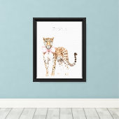 Leopard Pink Bow Leinwanddruck (Insitu (Holzboden))