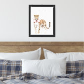 Leopard Pink Bow Leinwanddruck (Insitu (Schlafzimmer))