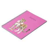 Leopard Pink Bow Notizblock (Linke Seite)