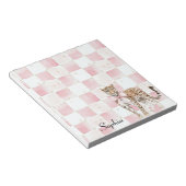 Leopard Pink Bow Squares Notizblock (angewinkelt)