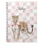 Leopard Pink Bow Squares Notizblock (Vorderseite)