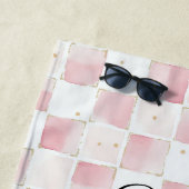 Leopard Pink Bow Squares Strandtuch (Beispiel)