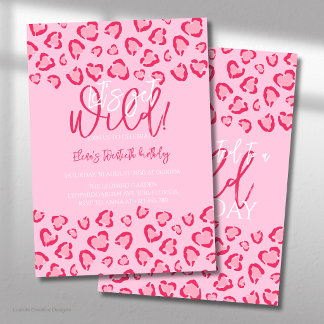 Leopard Pink Geburtstag Stilvoller Tierdruck Party Einladung